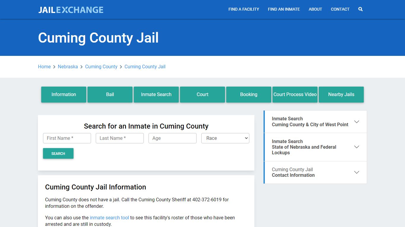 Cuming County Jail Roster Lookup, NE, Inmate Search